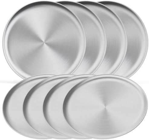 10-inch Stainless Steel Plates Set,Each Plate Weighs 0.63-lb,Set ...