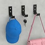 HotoPink 3 Pcs Folding Wall Hook, 90° Foldable Black Hooks for Hanging Jackets Coat & Bag & Backpack & Hat Kitchen Bathroom Black - Image 7