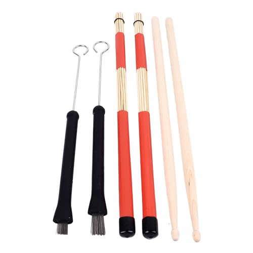 Set de Baquetas de Acero con Varillas y Cepillos de Alambre + Bolsa de Almacenamiento para Principiantes y Bateristas Profesionales – Compatible con Kits Estándar miniatura 2