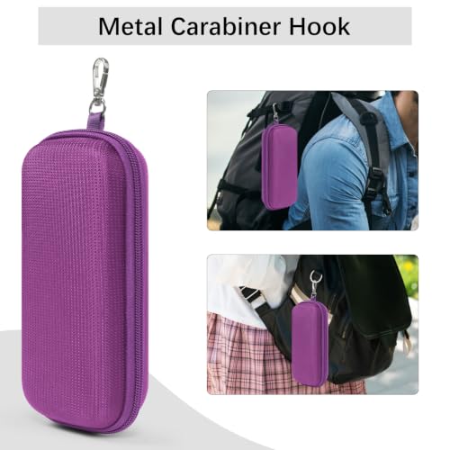 Image of Double Eyeglasses Case Hard Shell Dual Sunglasses Organizer with Zipper Closure Travel Eyewear Storage for Vehicle