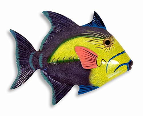 Handpainted L-B Tropical Fish Replica Wall Mount Decor Plaque 6" (Set Of 6) #TOP1