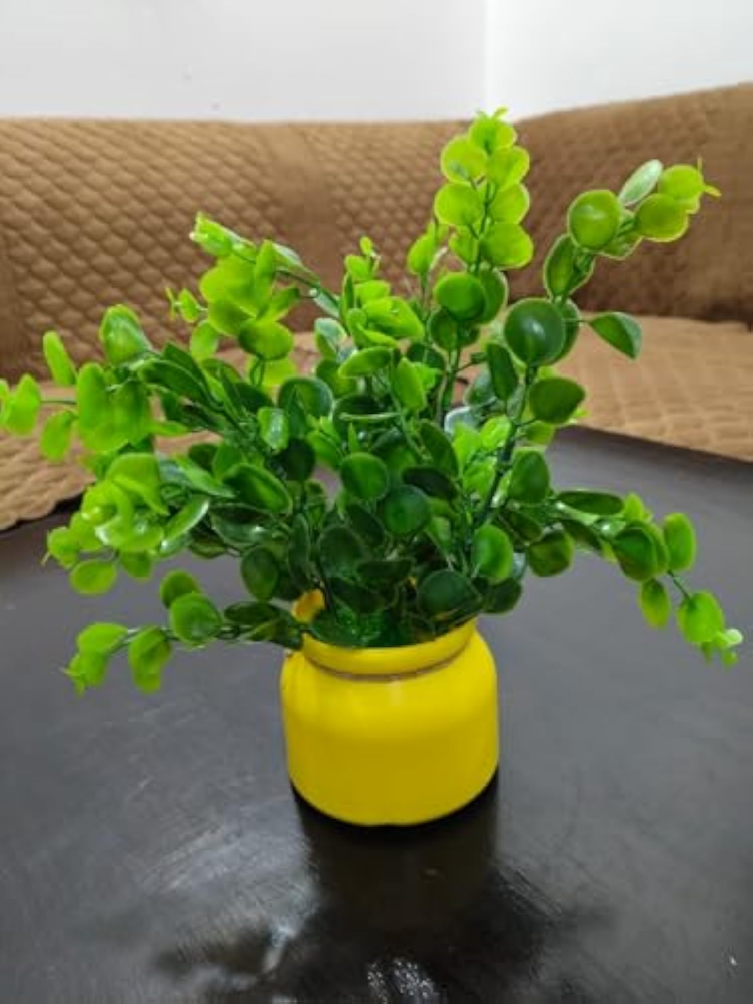 Artificial Eucalyptus Green Leave Bunch with Pot