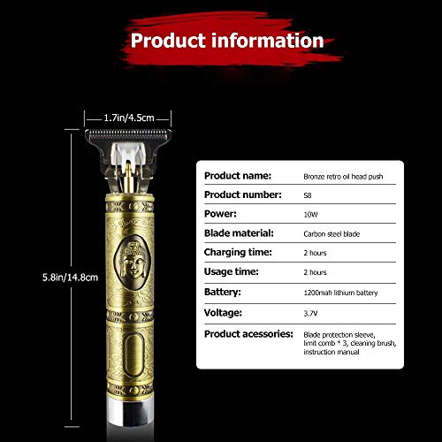 Electric Hair Clippers for Men Professional Cordless,Hair Cutting Zero Gapped Trimmer Haircut Kit Accessories - Thumbnail 4
