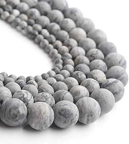 YUXIwang Bracelet Natural Matte Frosted Agates Amazonite Jades Quartz Turquoises Stone Round Spacer Bead For Jewelry Making DIY Accessorie 15inche (Color : Mifan, Item Diameter : 10mm 34pcs beads)