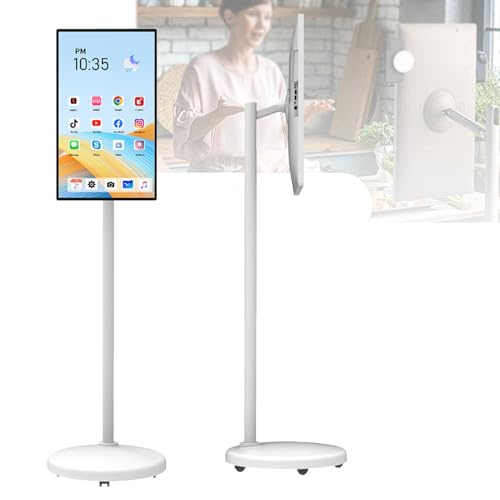 Cashwise Téléviseur Portable 24 Pouces sur roulettes 1080p, écran Tactile Rotatif, Tablette avec Base, système d'exploitation Android 12, Batterie 10 000 mAh (6 h),...