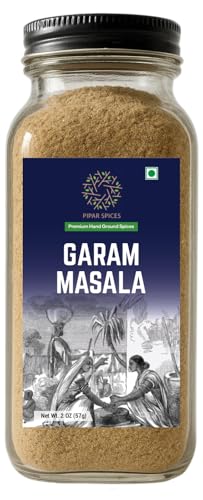Pipar Spices Garam Masala, 2 oz (57g) Glass Bottle | Hand-Stone Grounded Spices