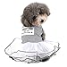 Zunea Small Dog Tutu Dress Puppy Striped Spring Summer Princess Dresses Soft Cotton Shirt Lace Pet Skirt Clothes Apparel for Dogs Cats Girl Black XL