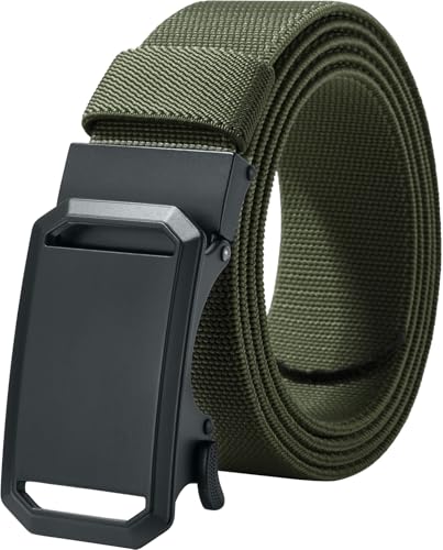 Image of LionVII Ratchet Elastic Stretch Belts, Belt for Men with Automatic Buckle for Men, Adjustable Trim to Fit 27-49 inch Waist