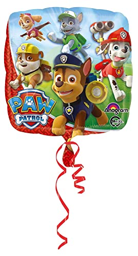 Amscan 3017901   Globo foil estándar Paw Patrol, diámetro aprox. 43 cm, globo de helio, cumpleaños, decoración