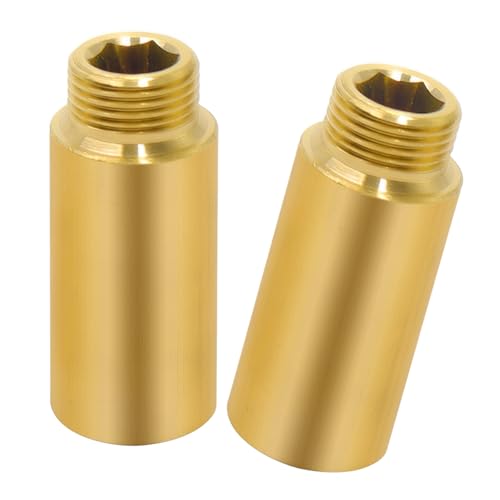 lyualma 2 Piezas Racores de Latón 1/2 Pulgadas x 50 MM Accesorio de Extensión de Latón de Acoplamiento Hexagonal para Conversión de Conexión de Tubería