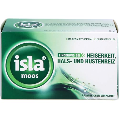 Isla Moos Halspastillen bei Heiserkeit Hals- und Hustenreiz 120 St. Pastillen