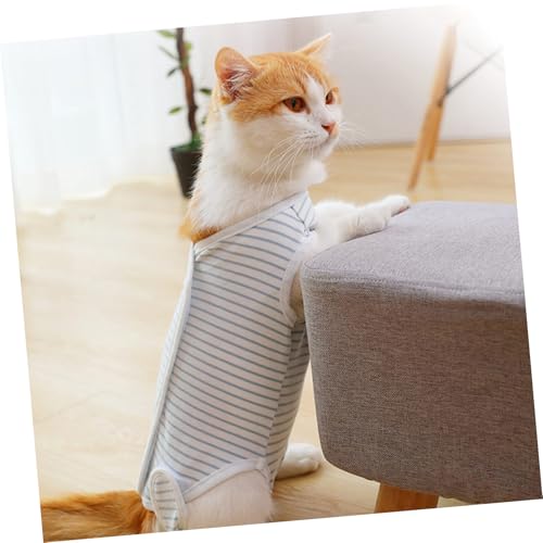Ropa de recuperación de gatos SUPVOX de algodón azul para postoperatorio 6