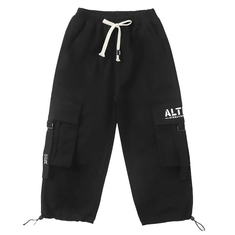 Boys' Loose-Fitting Y2K Pants/Non-Slip Pockets/Back-to-School Attire/Suitable for All terrains 5-16 Y