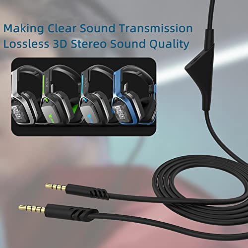 Image of 2.0M A40 Cords Replacement Astro A40TR Inline Volume Control Cable Compatible with Astro A40 A10 Gaming Headsets, Fit for Xbox one PS4 Controller