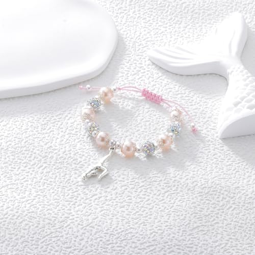 Fullrainbow Gymnastics Bracelet for Women Gymnastics Stuff Gymnastics Gifts Gymnastics Party Decorations Natural Stone Beads Inspirational Gymnast Charm Bracelet Birthday Gifts4