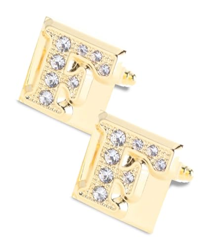 Rhinestone Initial Cuff Links: A to Z