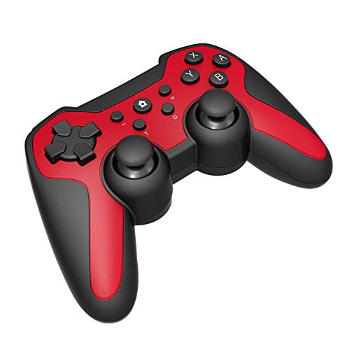 Preisvergleich Produktbild New20 / Controller für Nintendo Switch Wireless-kompatibel Ps3 / Pro / Slim / PC Doppelvibration / Bluetooth Pro 6-Achsen-TouchpadTurbo / Akku Wireless Controller Switch / Lite / Gyroskop / Rot