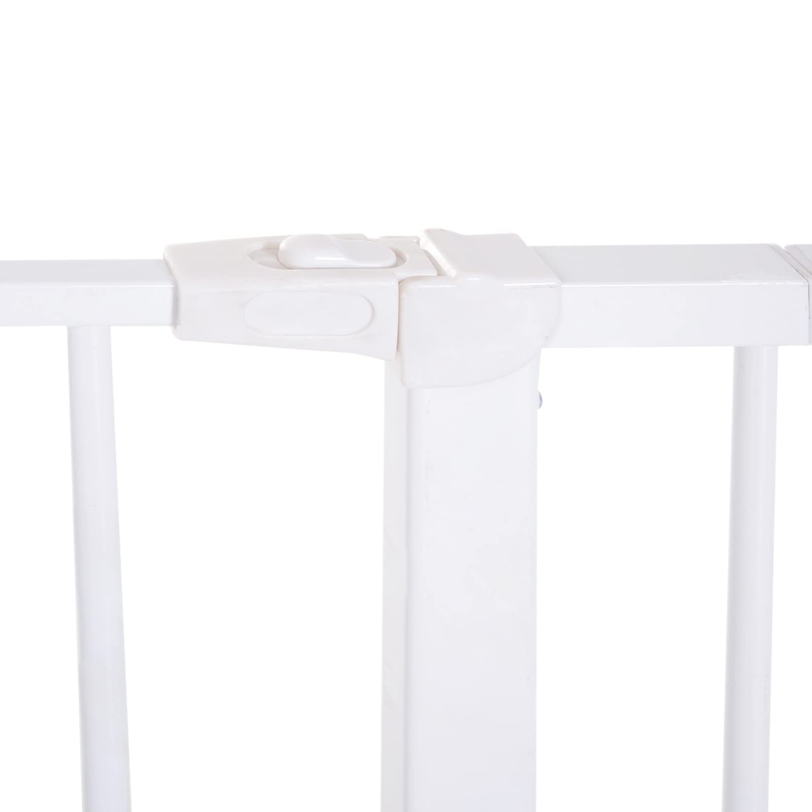 PawHut Ausziehbare Sicherheitsbarriere für Türen und Treppen Metallbarriere für Hunde und Babys Barriere für Haustiertüren 76-107x76 cm Weiß