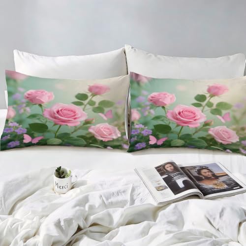 Parure de lit style dessin animé rose romantique pour chambre chaleureuse - 4