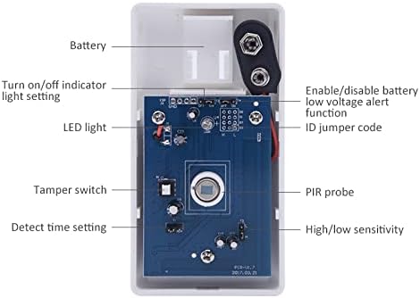 Internal components and controls of the PIR motion sensor