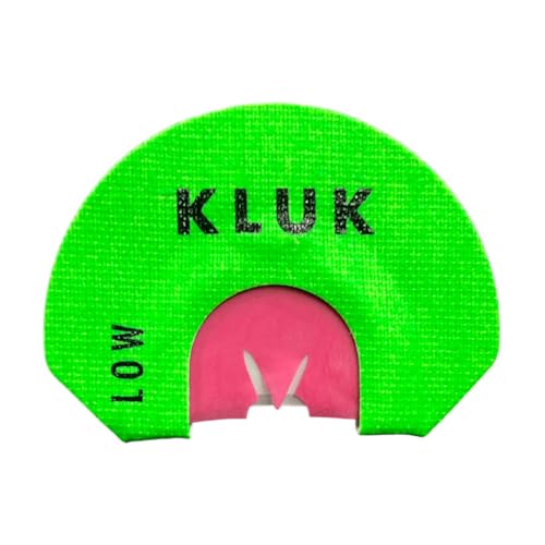 KLUK Custom Calls Death Blow Turkey Mouth Call – 3-Reed Diaphragm with Red Latex Top Reed for Clear, Powerful & Realistic Turkey Sounds (Low Stretch)