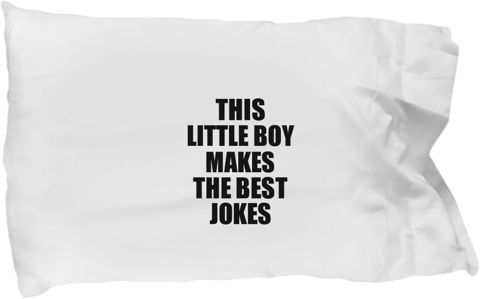 EzGift This Little Boy Pillowcase Makes The Best Jokes Funny Sarcastic Gift Idea Ironic Gag Humor Pillow Cover Case 20x30