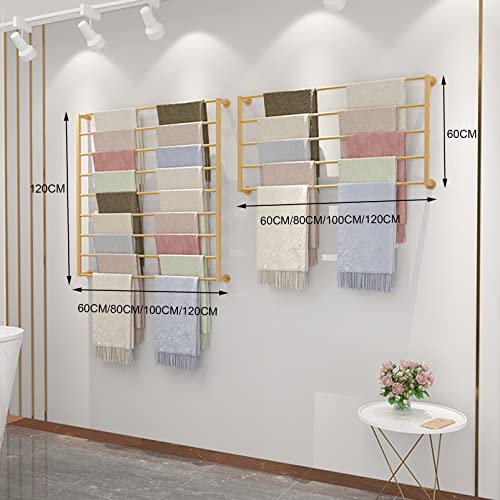 Estante De Pared Metálico para Bufandas. Ropa Elegante para Tiendas Minoristas Comerciales Bufandas. *Soluciones De Almacenamiento De Moda..White-100 * 120CM