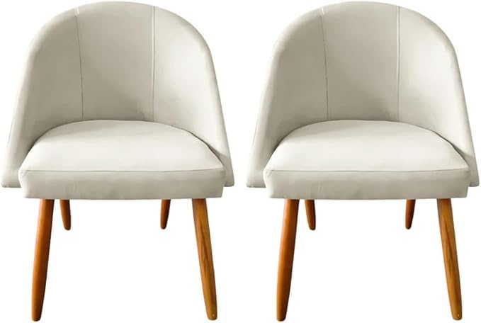 Kit 2 Cadeira Decorativa Estofado Lua Tecido Veludo Bege - ideal para mesas de jantar, salas e quartos