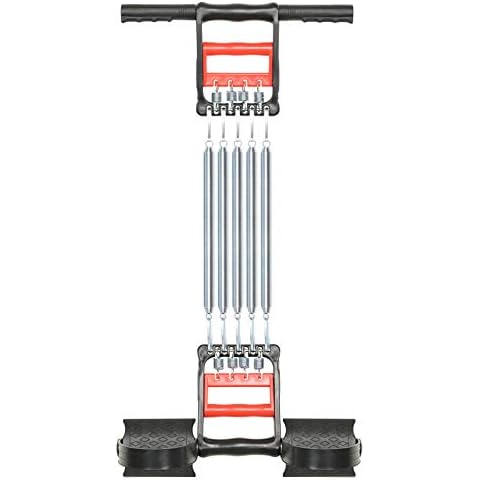 KAILIMENG 3 in 1 Exerciser - Spring Chest Expander, Hand Grip Strengthener, Pedal Pull Rope Band - Home Fitness Equipment with 5 Metal Springs for Finger Abdomen Waist Arm Stretching Slimming Training Cover