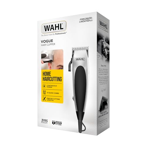 WAHL Vogue Corded Hair Clipper for Men, Home Hair Cutting, Male Grooming Kit, Mains Powered Clipping, Precision Cutting Blades, Black