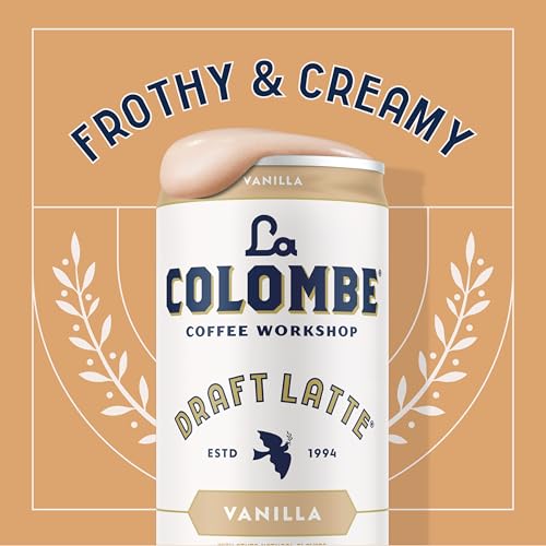 La Colombe Vanilla Draft Latte - 9 Fl. Oz. 4 Pack - 100% Arabica, Single-Origin, Brazilian Cold Brew Coffee with Lactose-Free Foamy Milk, Premium Coffee On the Go, 115mg Natural Caffeine