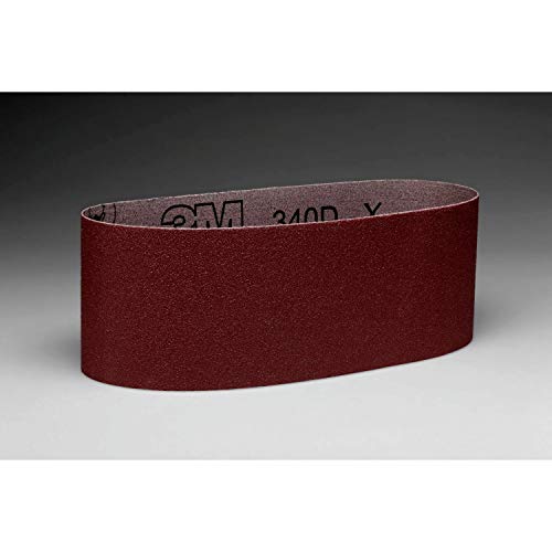 3M Cloth Belt 340D, Aluminum Oxide, 3 Width x 24 Length, P120 Grit, Brown (Pack of 50)