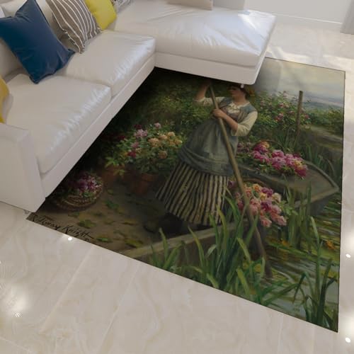 Tapis de sol enfant 120x180cm fleurs au bord de la rivière style Daniel Ridgway Knight - 3
