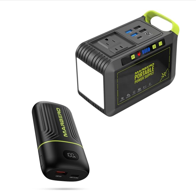 MARBERO Portable Power Station 88Wh 120W Peak Portable Charger Power Bank 10000mAh USB C in out Fast Charging