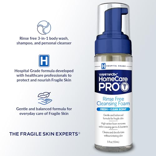 image for Welmedix Rinse Free Cleansing Foam, 3 in 1 Body Wash, Shampoo and Pers