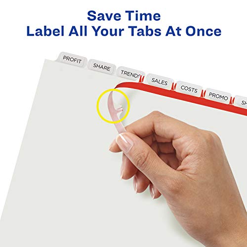 Image of Avery Index Maker Clear Label Dividers, 8-Tab, White, 100 Sets