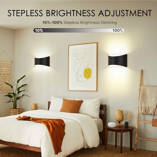 Image of FOLKSMATE Battery Operated Wall Sconces Set of 4, Rechargeable Remote & Touch Control Wall Lamps, 3 Color Temperatures, Cordless Dimmable Lamp for Bedroom, Living Room, Hallway
