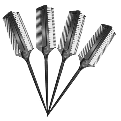 Beavorty Brosse à Crêper Et Brosse à Cheveux Pour Teinture 4 Pièces Double Face Poils Courts Résistante Haute Température Femme Usage Professionnel Coiffure Salon