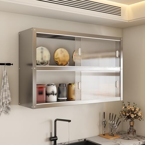 Almacenamiento de cocina de acero inoxidable montado en pared para liberar espacio 2