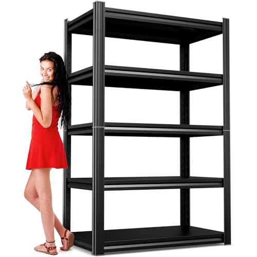 Image of 71 inch Hx35 Wx16 DMetal Garage Shelving-2500LBS 5 Tier Storage Shelves,Adjustable Heavy Duty Shelving Unit and Storage Large Rack,Utility Steel Shelf for Shop Warehouse Industrial Pantry Basement