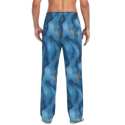 Blue Marble Men’s Pajama Bottoms Soft Lightweight Lounge Pants with Elastic Drawstring Waist2