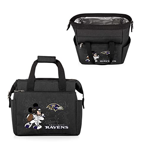 Image of PICNIC TIME NFL Mickey Mouse On The Go Lunch Bag - Soft Cooler Lunch Box - Insulated Lunch Bag, (Black)