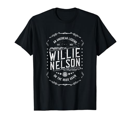 Image of Official Willie Nelson American Legend T-Shirt, Men, Black, Large