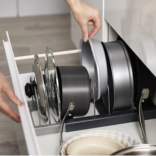 Supports de couvercles de casseroles extensibles pour optimiser vos tiroirs