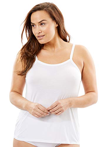 Comfort Choice Women's Plus Size Modal Cami Full Slip - 22/24, White