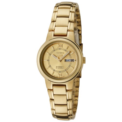 Women's Gold Tone Seiko 5 Automatic Dress Watch
