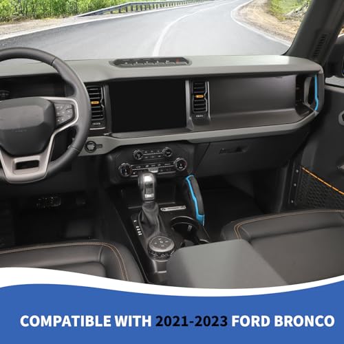 RAZPOY Center Console Dash Grab Handle Cover Trim Compatible with 2021-2024 Ford Bronco Light Blue Interior Accessories (Not for Bronco Sport) by RAZPOY - Image 3