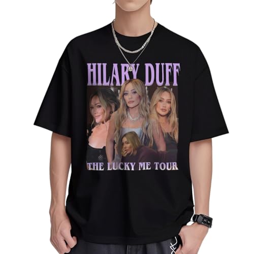 Hilary Music Duff 2026 Music Tour Men Short Sleeve Crewneck T-Shirts Casual Tees Top Cotton Medium