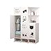 LYLY Penderie portable pour vêtements de chambre à coucher, armoire de rangement avec portes blanches, 7 cubes et 1 sections suspendues (couleur : blanc, taille : B)