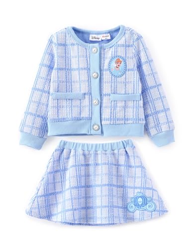 Image of Disney Frozen Elsa Minnie Princess Girl Outfit Knit Top & Tweed Skirt Set 2-13Y